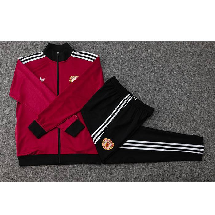 Tuta da Track di Giacca Manchester United Bambino 2024-2025 Rosso Scuro